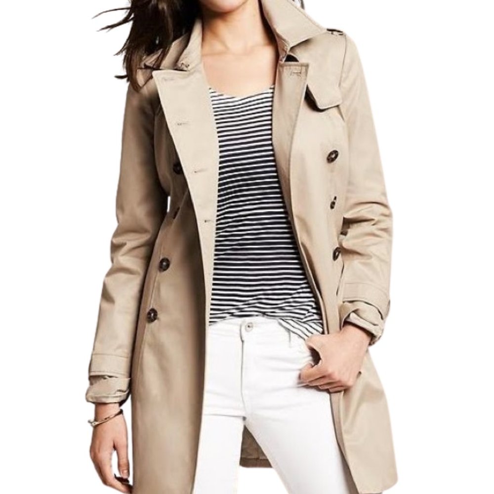 Banana Republic Beige Petite Trench Coat